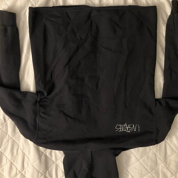 Uvsailles Riot Hoodie Men's Small Black White Graphic Pullover Streetwear - Picture 2 of 2